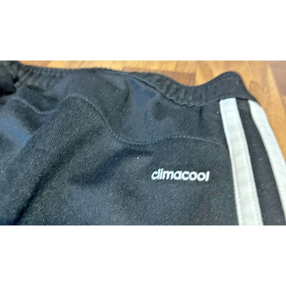 Adidas Climacool Track Pants Mens M Black White 3 Stripe Soccer Joggers Zip Leg